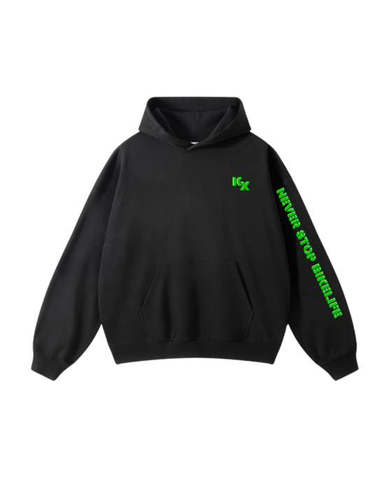 Sweat à capuche NEVER STOP KX - Noir