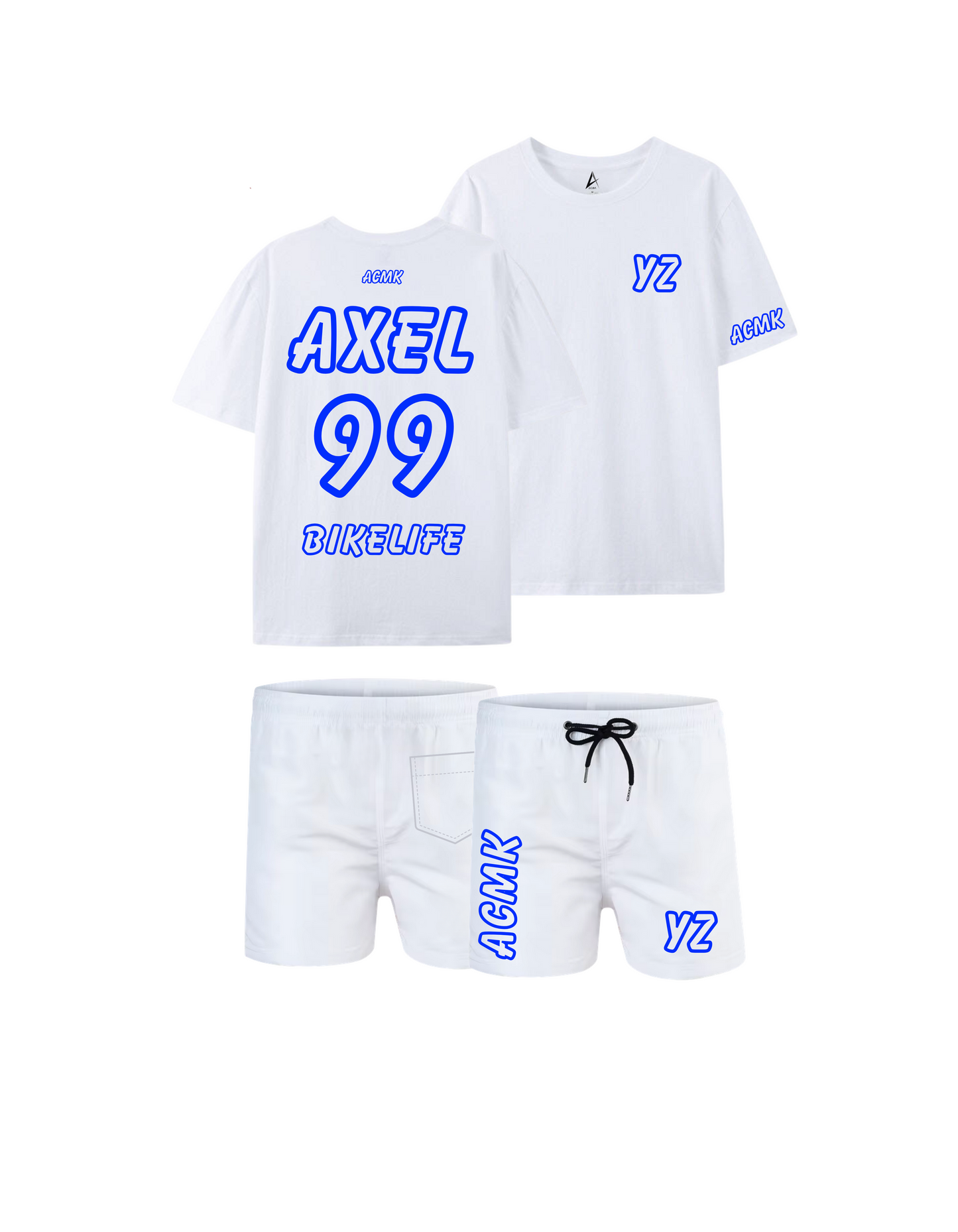 Ensemble YZ Blanc personnalisé - numéroté