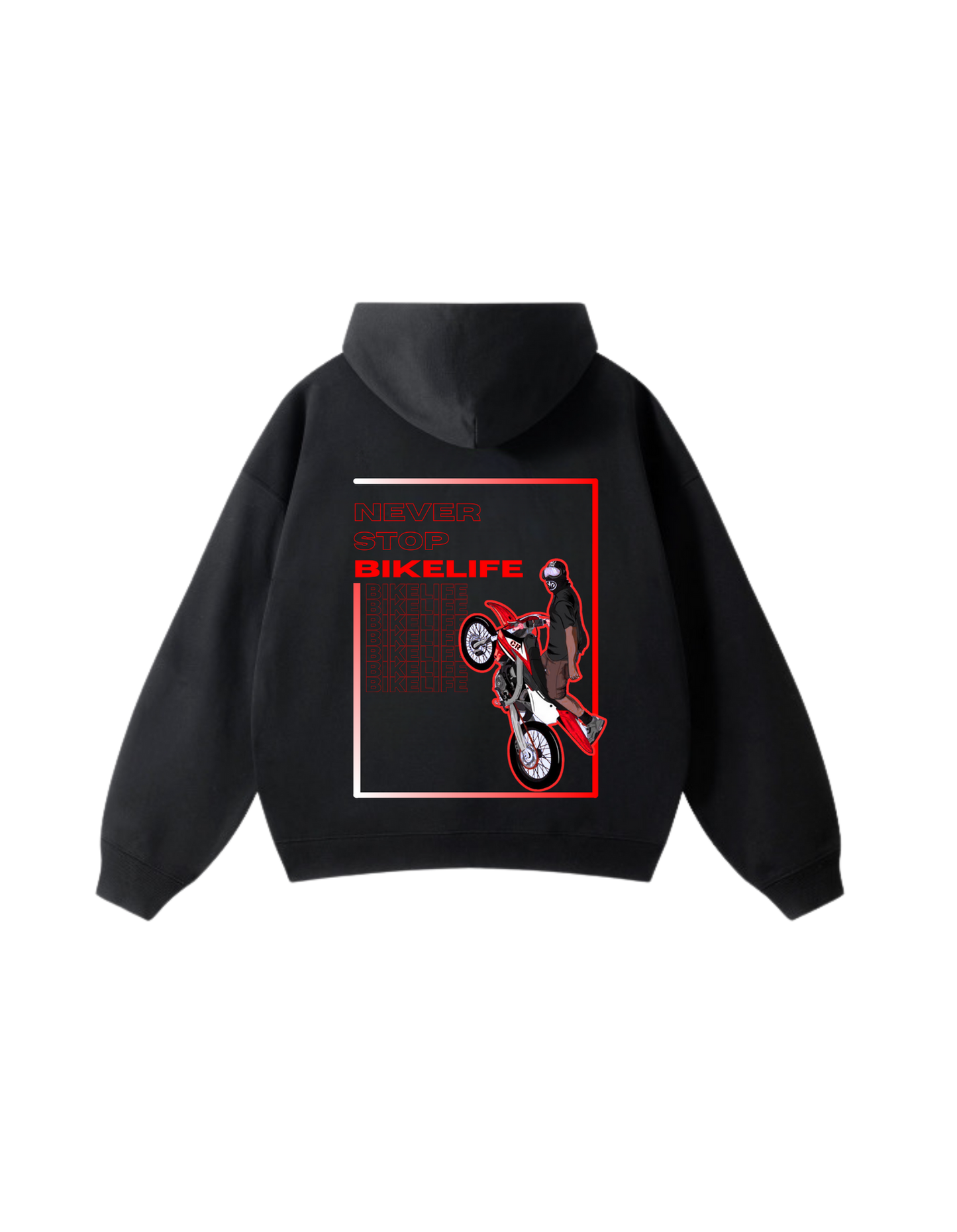 Sweat à capuche NEVER STOP CR - Noir