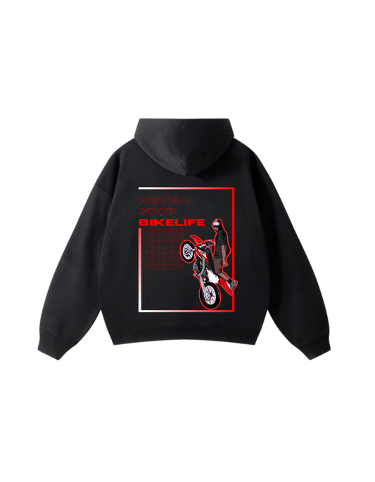 Sweat à capuche NEVER STOP CR - Noir