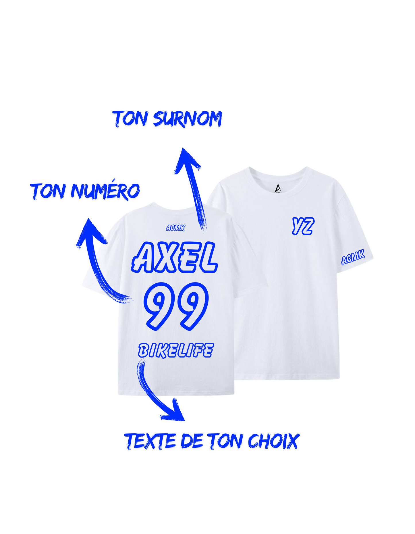Tee-shirt YZ personnalisé - Numéroté