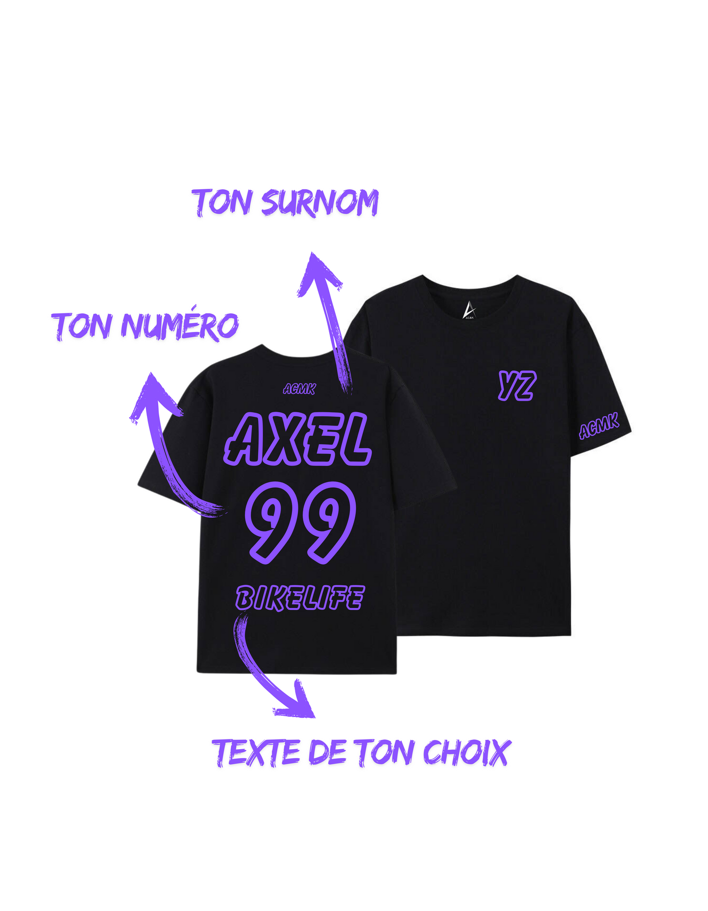 Tee-shirt YZ 50TH personnalisé - Numéroté